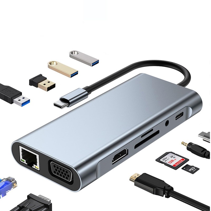 HUB USB C, 11 en 1 Adaptador Tipo C a