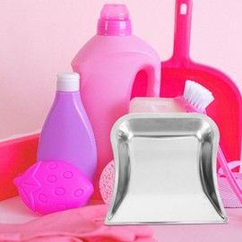 HOLIDYOYO Mini Dustpan Portable Stainless Steel Small Dustpan 10 Inch Stainless Steel Shovel Garbage Container Without Handle for Workshop, Table, Desk, Key Board
