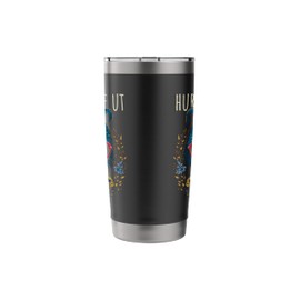 Hurricane Utah USA Bear Wearing Sunglasses Flowers Design Stainless Steel Insulated Tumbler