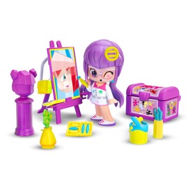 Pinypon - by PINY, Art Class, Playset Stage Fine Arts and Accessories such as the Piny Institute of New York Series, 1 Figure by Lilith, for Boys and Girls from 4 Years, Famous (PNP04200)