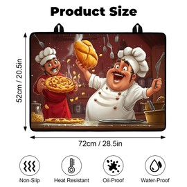 BSFHH Heat-Resistant Glass Stove Top Cover with Anti-Slip Rubber Coating – Electric Stove Protector, Scratch-Resistant, Expands Counter Space, Stylish Kitchen Decor (Pizzas)