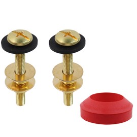 Chinflly Toilet Tank to Bowl Bolt Kit,Universal Toilet Tank to Bowl Gaskets with 2 Piece Brass Hardware Kits Fits Most 2-Inch Flush Valve Opening Toilet Tanks,Red