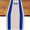 Linen Israel Flag Table Runner Jewish Table Decoration for Passover