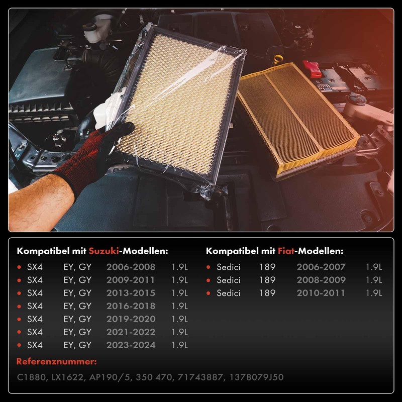 Frankberg 1 x Air Filter Insert Diesel Compatible with Sedici