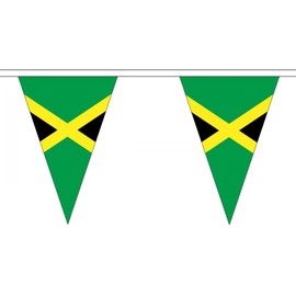 Jamaica Flag Bunting 5M Triangle Large 12 Flags FlagSuperstore