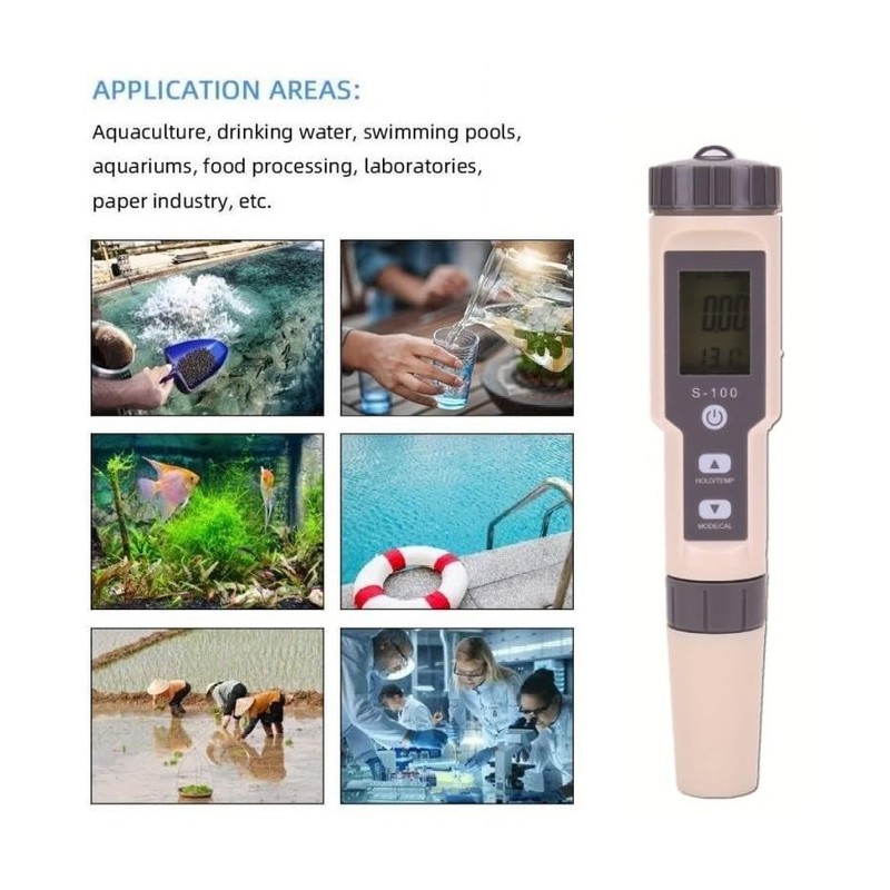 4-in-1 Digital Water Meter IP67, Water Meter for Salinity, TDS,