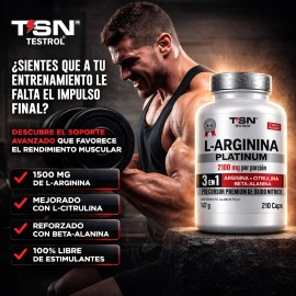 Arginina Platinum 2100mg por porcin, 210 Cpsulas L Arginina L Citrulina Beta Alanina Pre Workout Pre Entreno sin Cafeina Precursor de Oxido...