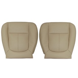 Priprilod Tan Leather Driver & Passenger Side Bottom Perforated Replacement Seat Cover Compatible with Ford F250 F350 F450 F550 Lariat 2011 2012 2013 2014 2015 2016