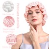 Rutschfest Seidenmütze, bonnet seide,Pink schlafhaube seide, 100% Seidenhaarbänder zum schlafen