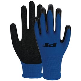 Performance Tool W89025 L/XL Latex-Coated Utility Gloves, Polyester Knit, Grip Coating, Flexible, Blue/Black