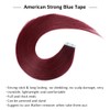 Ninaand Burgundy Tape in Hair Extensions Human Hair 20Pcs #99J
