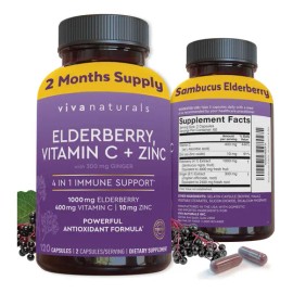 Viva Naturals Saco Negro Vitamina C Zinc 120 Caps Na                                                                                                  