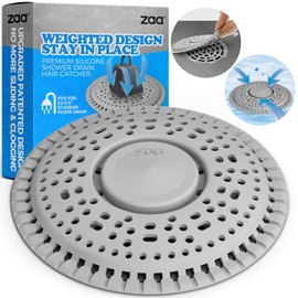 zaa Shower Drain Hair Catcher, Premium Silicone Drain Protector & Shower Drain Cover for Regular Drains of Shower Room, Bathroom, Gray