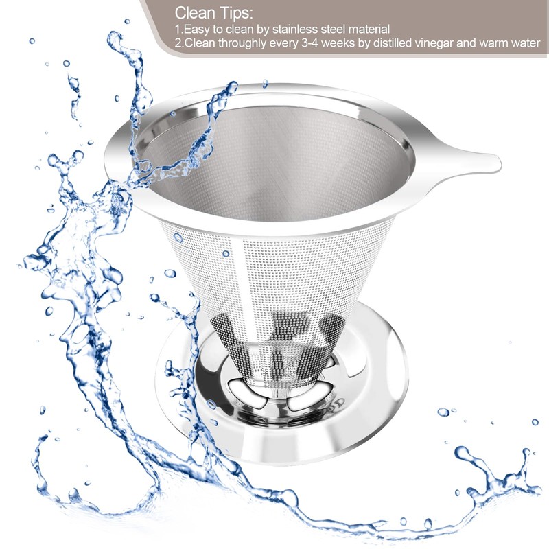 Pour Over Coffee Dripper, Slow Drip Paperless Coffee Filter, Pour