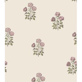 Vintage Floral Peel and Stick Wallpaper Retro Rose Flower Contact Paper for Cabinets Self Adheisve Floral Wallpaper for Bedroom Accent Wall Cabinets Drawers Gilrs Room - 17.3”×78.7”