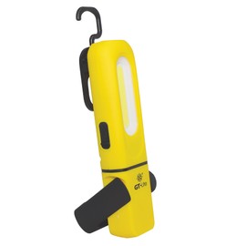 GT-Lite LED Rechargeable Work Light 300 Lumen Flash Light, 6ft Cable, Hanging Hook, Magnetic Base, Kickstand, 3 Settings, High/Low/Flashlight, Emergency Kits, Camping Light, Utility, Plumbing Light