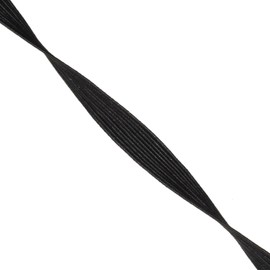 Mandala Crafts Flat Elastic Band, Braided Stretch Strap Cord Roll for Sewing and Crafting; 3/8 inch 10mm 50 Yards Black