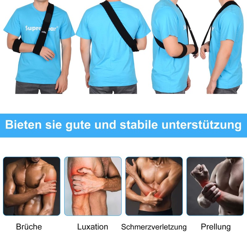 supregear Arm Sling, Adjustable Shoulder Brace Immobiliser Rotator Cuff Lightweight