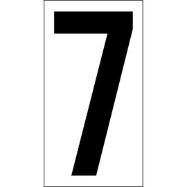 3.5" Vinyl Number Stickers of Number 7, 50-pk. - Permanent Self Adhesive Clear-Back Vinyl with Black Number Decals, DOT Regulations Compliant, J. J. Keller & Associates, Inc.