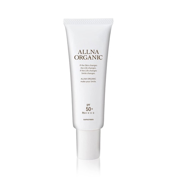 Allna Organic Sunscreen, 1.8 oz (50 g), Cream, SPF 50+, PA +++, Additive-Free, Made in Japan