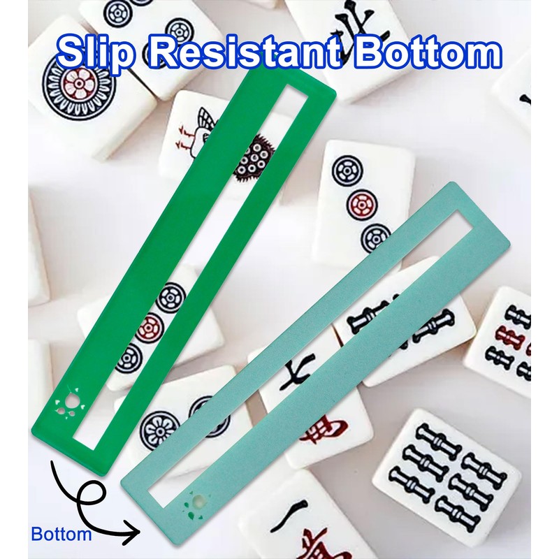 QANIUOS Mahjong Line Finder, 2 Pack Mahjong Rules Reader, Acrylic