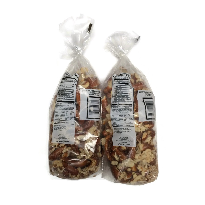 Wege Sourdough Broken Pretzels, 15 Oz. Bags (Pack of 2)