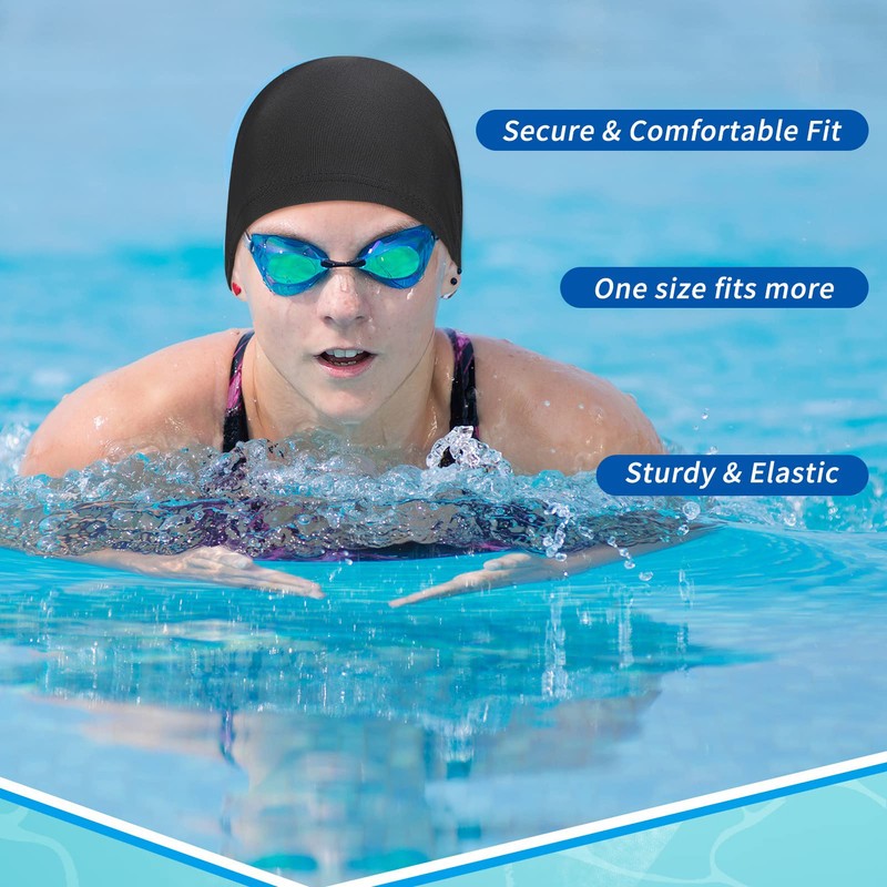 Fanshiontide 2 Pieces Unisex Swimming Cap for Men and Women,