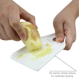 EIKS Porcelain Grater Plate for Grinding Wasabi Ginger Cheese Lemon Chocolate, Kitchen Cooking Food Preparation Tool