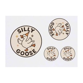 Azeeda 4 x 'Dumme Gans' Temporäre Tattoos - Wasserfest, Hautfreundlich & Ungiftig · Transfers in Verschiedenen Größen (TO00086084)