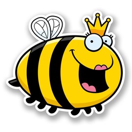 2 x 10cm/100mm Queen Honey Bee Window Cling Sticker Car Van Campervan Glass #5899
