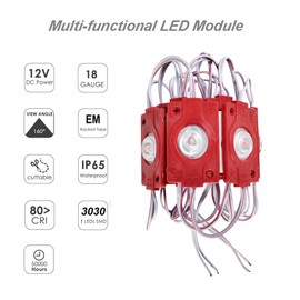 AOOYUANKE LED Module, LED Windows Lights Red Light 100pcs 3030SMD 150LM Per LED Module IP65 Waterproof for Advertising Signs with Tape Adhesive Backside (Power Supply NOT Included)