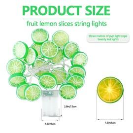 YOLUFER Lemon String Lights 20pcs LED Lights Lemon Slice Battery Powered Fairy String Lights for Daily Decoration, Festive Event Decoration