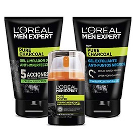 Men Expert Gel Exfoliante Anti-Puntos Negros Pure Charcoal con Carbón Purificante, 100ml