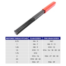 HFS (R) Thread Restoring File - High Carbon Steel Thread Repair Tool for Metric Threads (M Thread)
