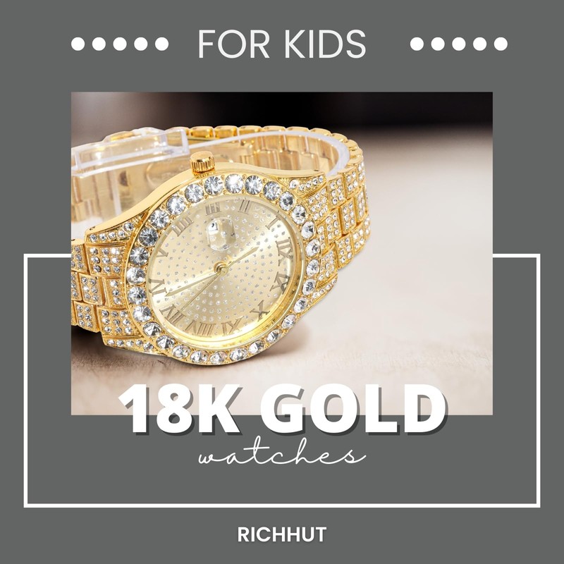 richhut Luxury Diamond Watch for Kids Teen - Iced Out