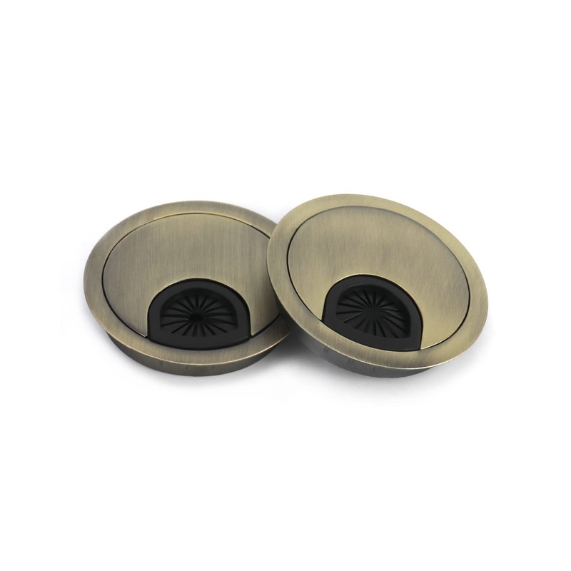 QWORK® 2 Pcs Desk Cable Grommet 60mm 2.4inch Zinc Alloy