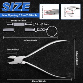 LEONTOOL Stainless Steel Screw Cutter for Glass, Spring Loaded Eyeglass Cutting Pliers 5.6 Inches Ultra Sharp Wire Cutters Flush Cut Plier Optical Eye Glasses Repair Kit with 3-in-1 Mini Screwdriver