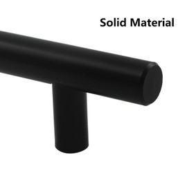 Zerniple 50mm Black T Bar Handle Pull Kitchen Cabinet Handle Solid Aluminum Alloy Drawer Wardrobe Pull Cupboard Knobs （6 Pieces
