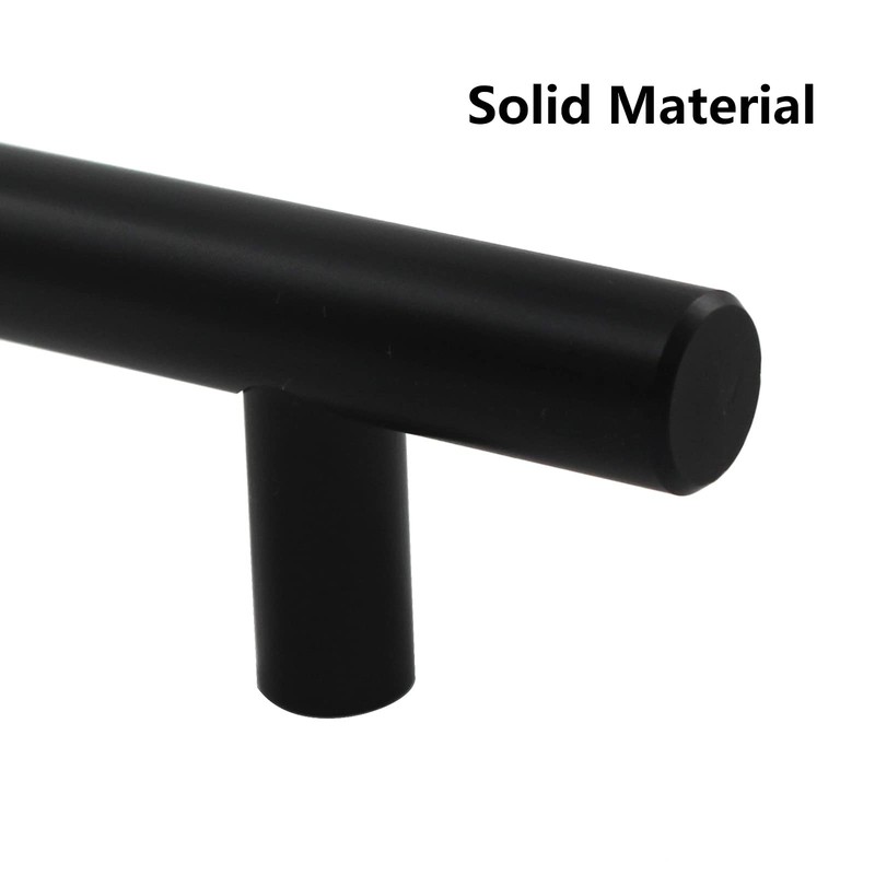 Zerniple 50mm Black T Bar Handle Pull Kitchen Cabinet Handle