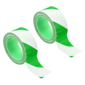 PATIKIL Safety Caution Tape 33m x 48mm, 2 Pack Safety Warning Stripe Tape Floor Tape for Marking Floor Walls Stair, Green White
