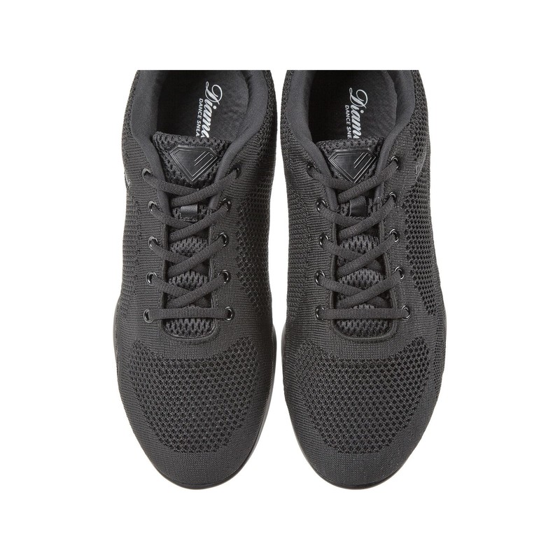 Diamant Tune Black Unisex Split-Sole Dance Trainers - High-Quality Mesh