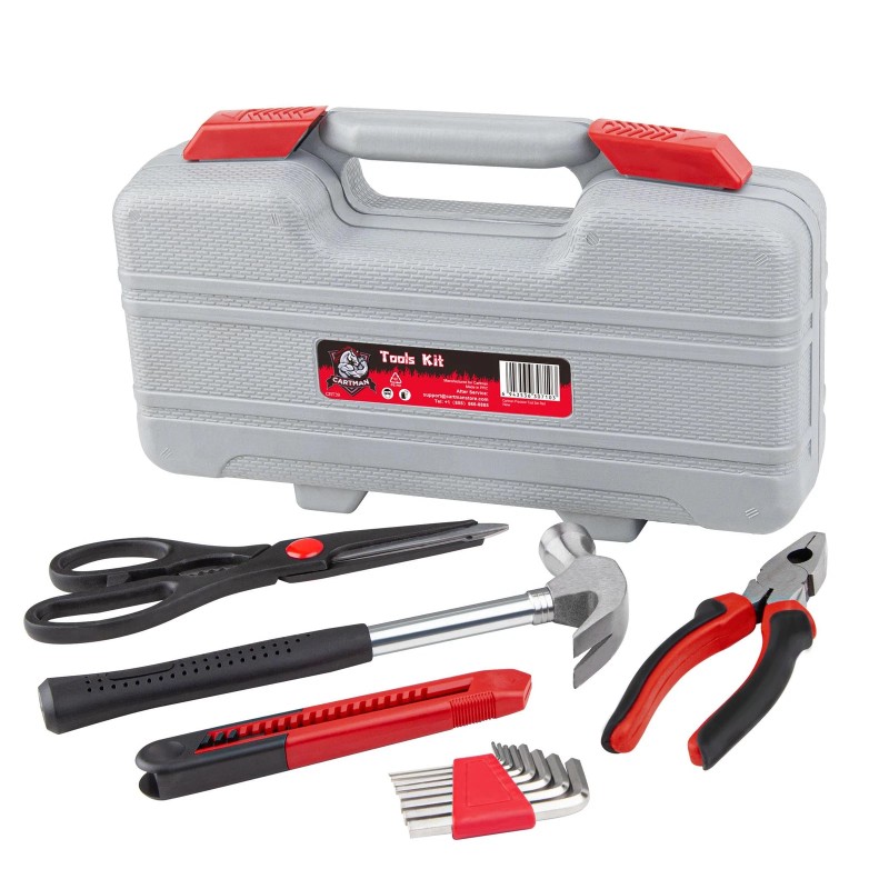 CARTMAN 39piece Tool Set General Household Kit with Plastic Toolbox