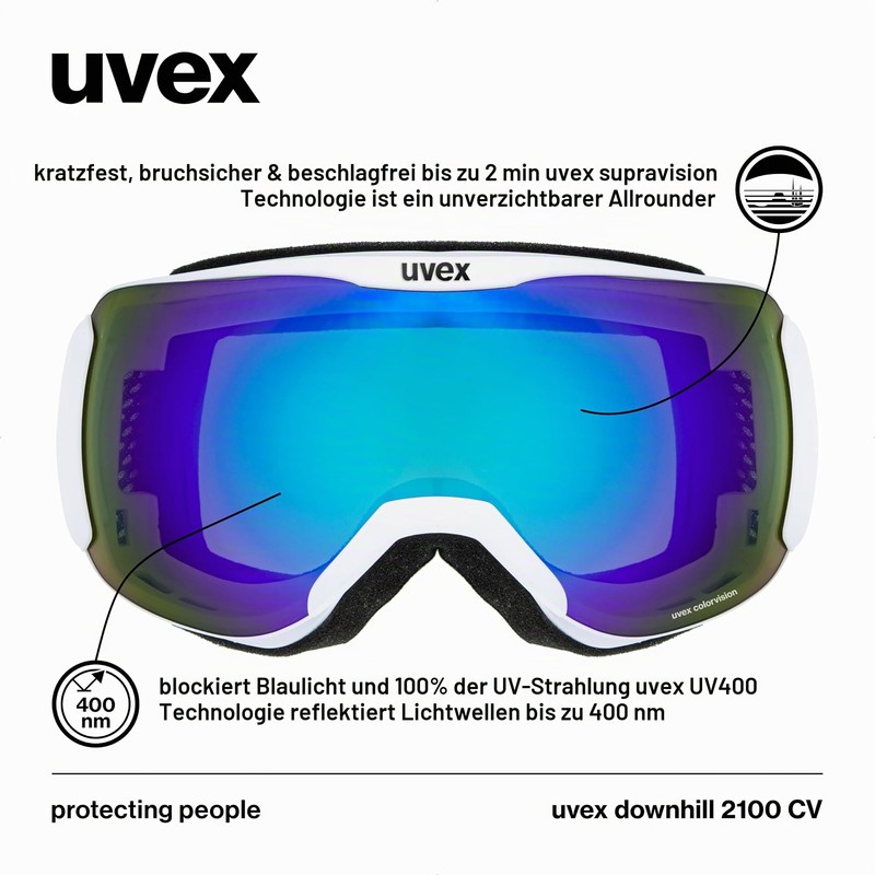 uvex Downhill 2100 CV Ski Goggles for Women and Men,