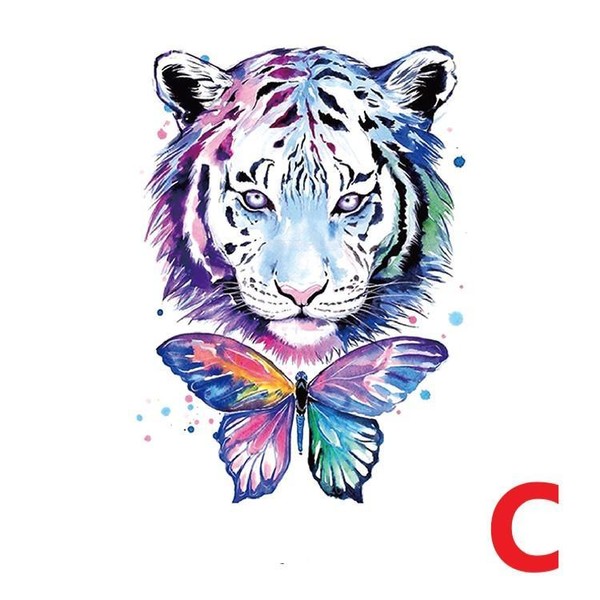 Tiger Temporary Tattoo, Tiger Waterproof Tattoo - Style: C
