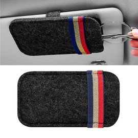 DYEKNEE Pack-1 Car Visor Sunglasses Bag, 6.1" x 3.62" Soft Scratch-resistant Felt Multi-function Card Pen Invoice Storage Bag, Portable One-hand Access Pocket Organizer, Universal for Cars (Black)
