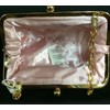 Joan Rivers Beauty bag purple faux snakeskin evening goldtone chain