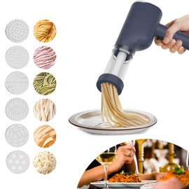 Handnudelmaschine Elektrisch, 1500mAh Akku Tragbare Nudelmaschine Elektrisch mit 5 Modi, Wiederaufladbare Nudelmaschine Elektrisch für Haushalt oder Picknick