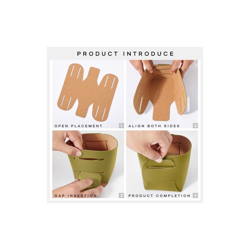 HOMIEAZICOZI Cork Leather Desk Organizer - 2-Pack Stylish Storage