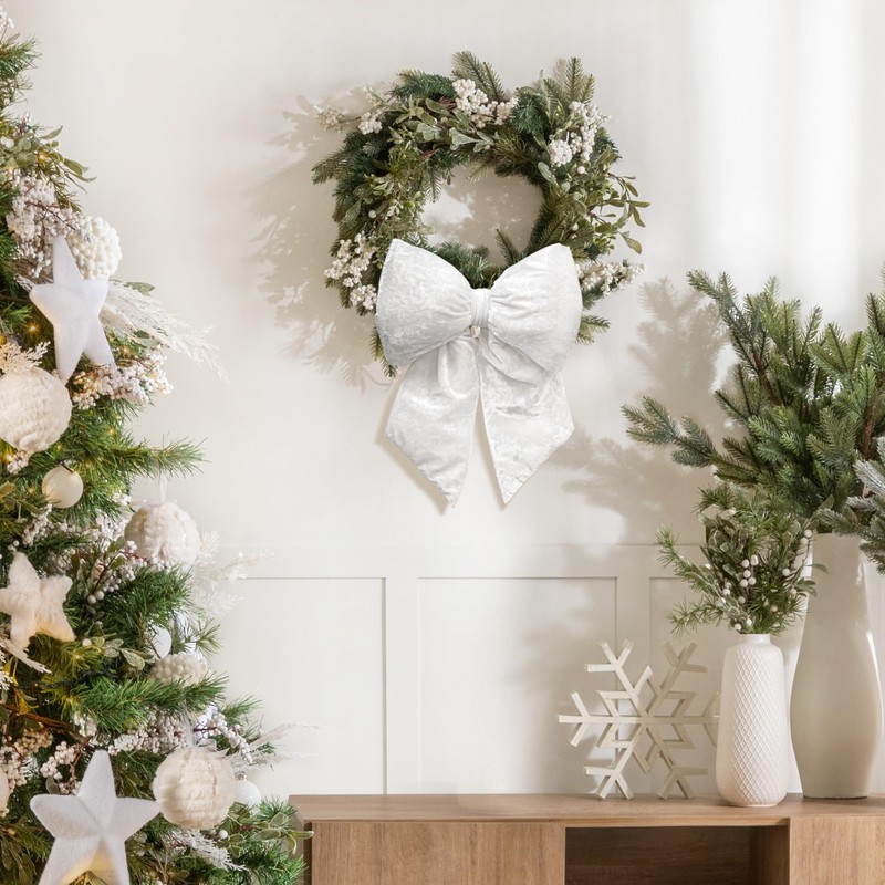 KI Store Pack of 2 Christmas Bows White Large 41