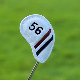 Premium PU Leather Wedge Cover Iron Cover Head Cover 1 Piece with Number Tag (48°, 50°, 52°, 54°, 56°, 58°, 60°) Single item (56°)